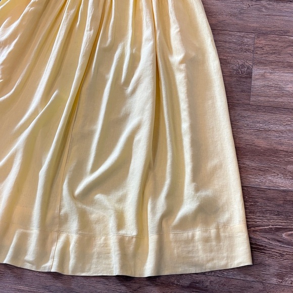 Banana Republic Linen-Blend Midi Dress Women's Size XS Yellow Maize NWT - Picture 8 of 12